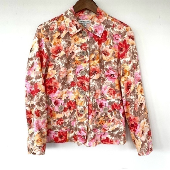 Coldwater Creek  jacket in a cotton blend, floral print - Picture 4 of 14